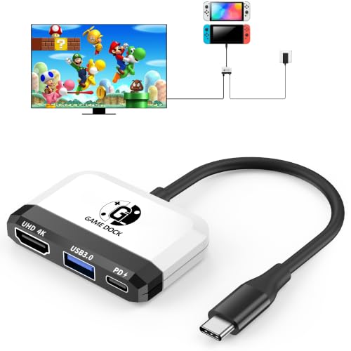 Image of Switch Dock for Nintendo Switch 2 /Switch /OLED, 3-in-1 Portable TV Dock with 4K@60Hz HDMI USB 3.0 Port USB C PD 100W Charging,Mini Travel Dock Replacement for Switch Docking Station.