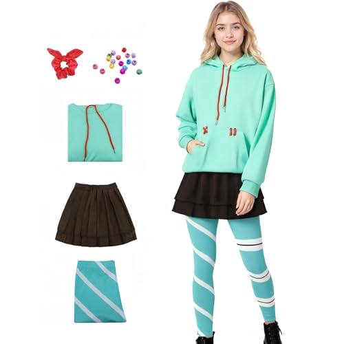 Vanellope Von Schweetz Costume Deluxe Halloween Cosplay Clothing Full Set Female S