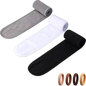 3 Piezas Diadema para Maquillaje Banda de Pelo Diadema de Yoga Spa Ajustable