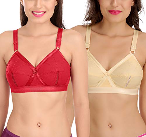 Image of SONA Women's Cotton Non-Padded Wire Free Minimiser Minimizer Bra