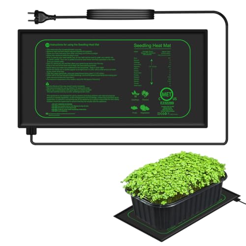 LUCKYLUX Heizmatte Pflanzen- Schnelle Erwärmung Feuerschutz Wärmematte zur Keimung und Temperatur-Regulierung ideal für Sämlinge Haustiere und Reptilien 20 75x10 Zoll 21Watt