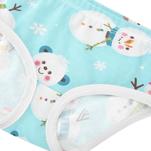 Snowman Christmas Pattern Girls' Panties Comfort Color for Young Girls in Sizes 2T,3T, 4T, 5T, 6Y and 8Y4