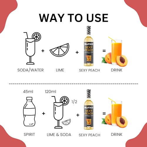 Image of Fruitaco Peach Syrup: Perfect Mixer For Enhancing Mocktails & Cocktails, Drinks, And Mojitos At Parties, Conveniently Packaged In A, Liquid - 750 Ml Bottle For All Your Mixing Needs | Non-Alcoholic