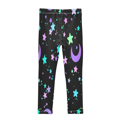Toddler Girls Leggings Printed Yoga Pants Leggings Colorfu Moon and Star for Kids2