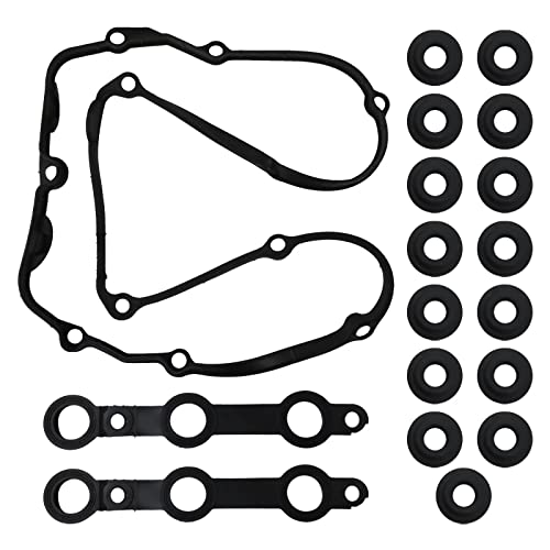11120030496 Engine Cylinder Head Cover Gasket Set for 00-03 BMW 5(E39) 525i Replace 11121437395, VS50448, VS50631R