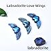 WUYOUSHI Natural Labradorite Crystal Love Wings Statue 1.96