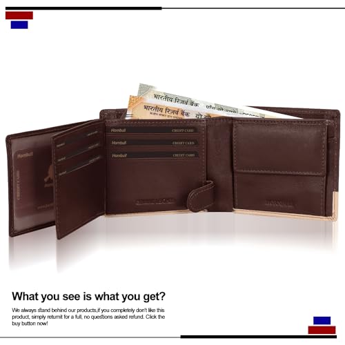 Image of HORNBULL Men's Personalized Gift Wallet I Customized Slim Stylish Leather Purse with Name I Unique Birthday Gift for Men Boy Love Husband (Brown /Sand)