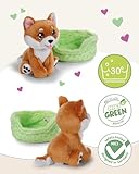 NICI Kuscheltier Hund Shiba Inu 12cm im Körbchen - braun