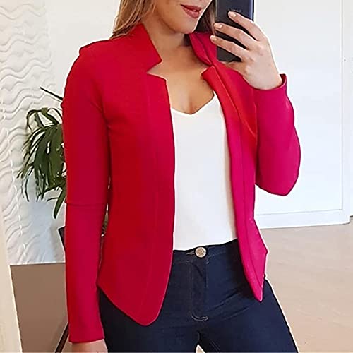 Womens Lightweight Blazers Long Sleeve Casual Open Front Cardigan Notched Collar Slim Business Work Office Blazer2
