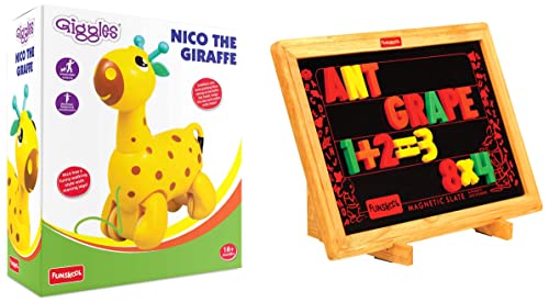 Image of Giggles - Nico The Giraffe & Funskool Learn N Write Slate, Multicolor