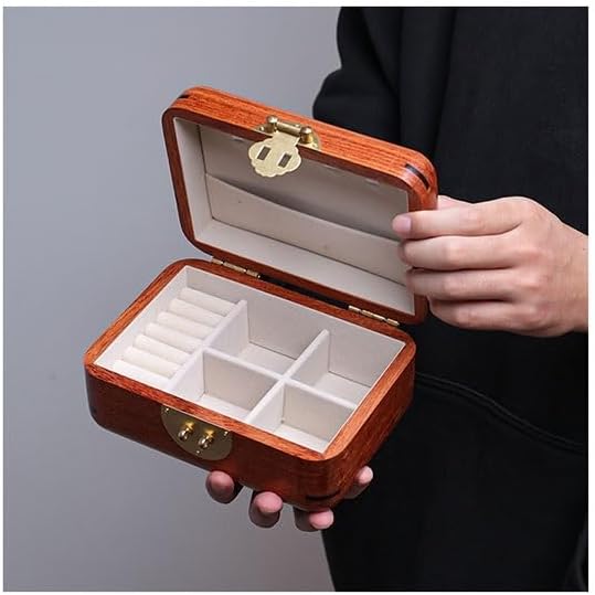 Solid Wood Storage Box With Metal Lock, Handmade Wooden Keepsake Box For Jewelry, Coins, Watches, And Gift Packaging