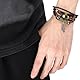 LLOUSSAK Geflochtene Lederarmband für Männer Frauen, Punk Goth Vintage Armband, Men Geflochten Breites Armbänder, Hanf Cords Holz Perlen Manschette Armbänder Einstellbar