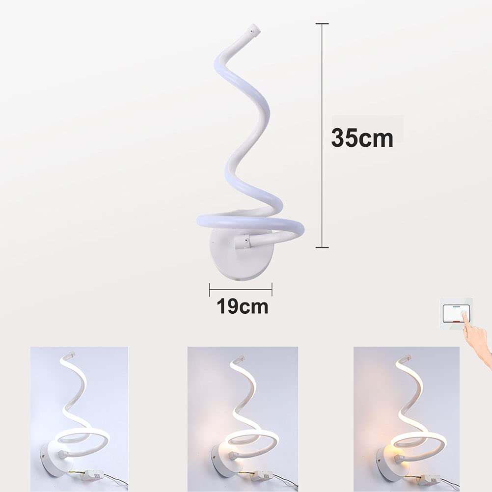 Lampa ścienna LED, spiralna, nowoczesna, kolorowa lampa ścienna z możliwością przyciemniania, 25 W, lampka nocna, oświetlenie wewnętrzne, do salonu, sypialni, korytarza,