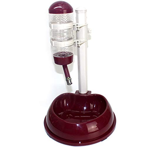 MEYLEE Perro Botella de Agua de la Taza del Soporte de Bebedero sin Goteo dispensador Multifuncional Antideslizante, Soporte alimentador automático para Mascotas, 36cm × 24cm × 24cm,Brown