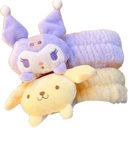 Miniatura 3 de Kawaii - Diadema de felpa suave para mujer, diademas de maquillaje, diademas para lavar la cara, spa, bandas elásticas para la cabeza para niñas,