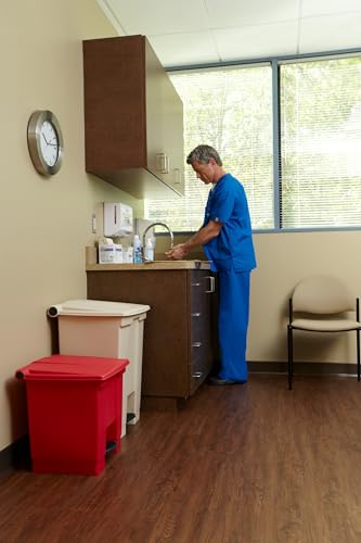 Image of Rubbermaid Commercial Products Legacy Step-On Trash Can, 18-Gallon, White, Hands-Free Garbage Can for Medical Waste in Hospitals /Lab /Emergency /Patient Rooms
