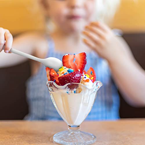 Mt Products Long White Plastic Soda Sundae Spoon (50 Pack) | 8-Inch Iced Tea Spoons Great For Mixing & Stirring Drinks | Disposable Spoon For Cocktail Stirring, Desserts, Milkshakes, Ice Cream #TOP4