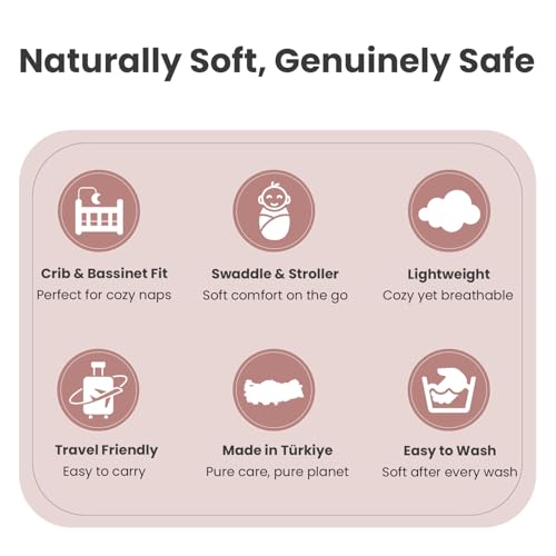 Image of Pineapple Design Organic Cotton Baby Blanket 30x40 in, Pink - GOTS Certified, Soft Knit Swaddle for Newborns, Crib & Stroller, Machine Washable