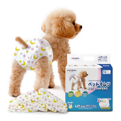Japapet 犬用オムツ 女の子用 ペットオムツ 長時間安心設計 通気性◎小型・中型犬用 SSSサイズ 42個入り×4袋