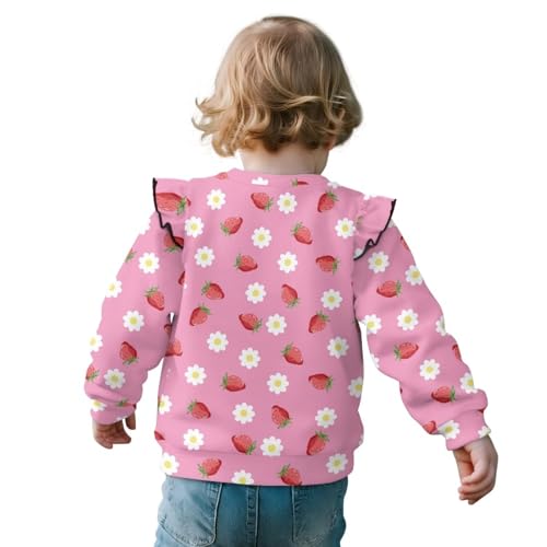 Toddler Sweatshirt Crewneck Ruffle Long Sleeve Shirts for Girls 1-8Y Cute Clothes for Kids Outdoor School2