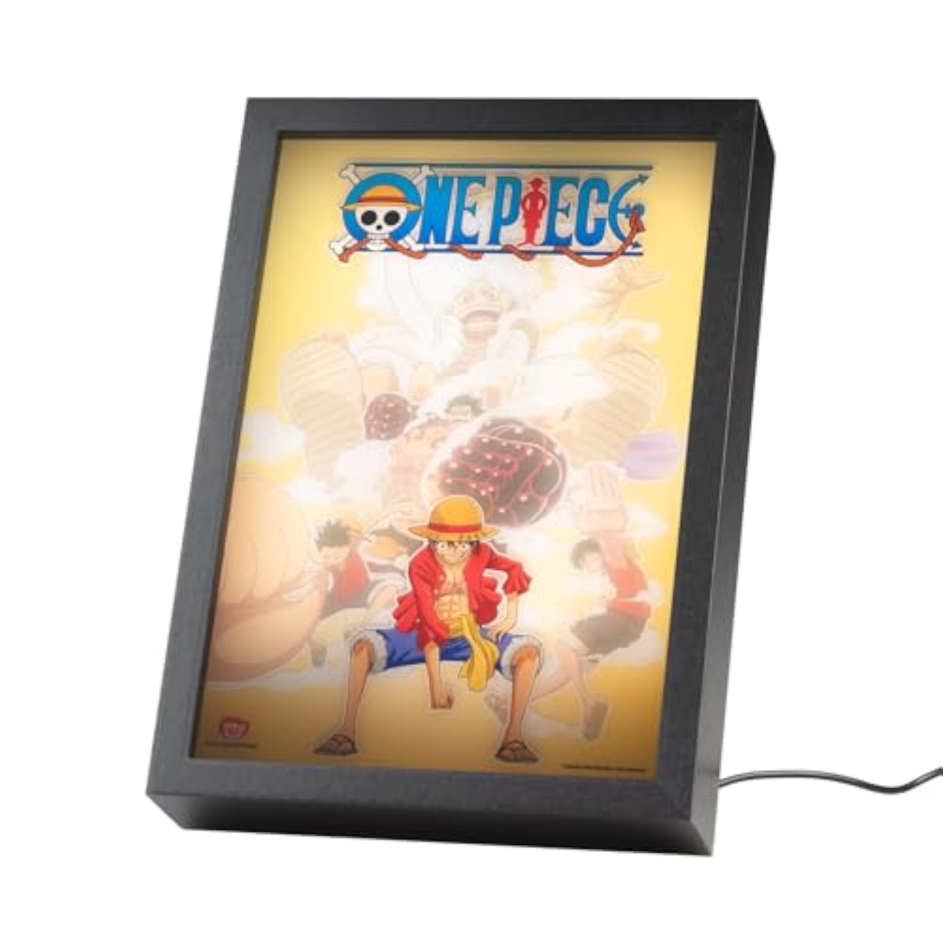 Grupo Erik Cuadro One piece Manga - Marco One Piece con Luz Led, Decoracion Hogar | Lampara Escritorio - Regalo Merchandising Oficial : 3 Tonos de Luz y 5 Niveles de Brillo, 20x28cm