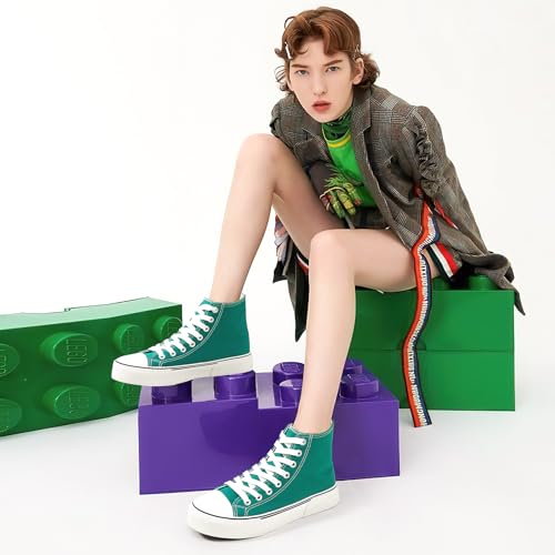 Image of hash bubbie High Top Canvas Sneakers Fashion Walking Shoes | high tops non slip on walking breathable casual comfortable lace up tennis shoes