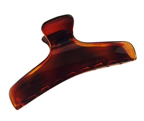 Parcelona French Flat Tortoise Shell Large Salon Covered Spring Jaw Hair Claw Clip Clutcher Clamp