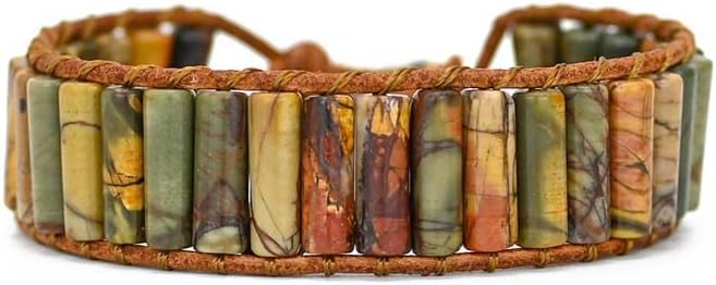 Boho Jasper Handmade Bracelet: Bohemian Bead Natural Stone Jewelry Bohemian Style Jasper Bracelet Gemstone Beads Bracelet Jewelry