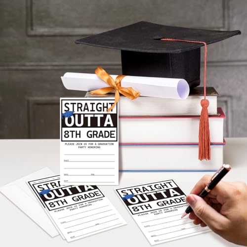 SHIEL-EVEN 20 Count Grad Party Invites, Graduation Party Invitations With Envelopes For 8th Grade, Class Graduation Ceremony Announcement, Graduation Party Supply or Decoration