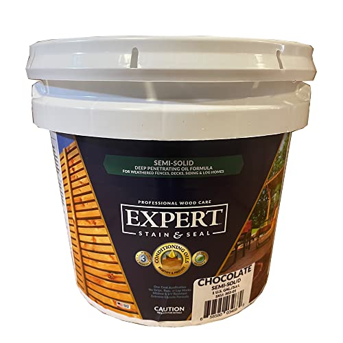 Expert Stain & Seal Semi-Solid Fence, Deck & Wood Stain & Sealer (1 Gallon, Palomino)