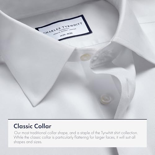 Shirts for Men – White Twill Non-Iron Formal Dress Shirt – Long Sleeve Cotton Shirt3