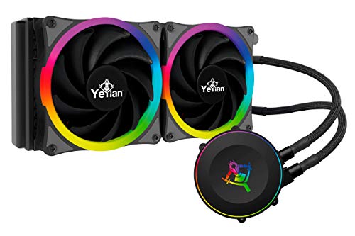 YEYIAN Sistema de refrigeracion liquida Gaming Serie 2400, para Ordenador de sobremesa, 140mm, 2 Ventiladores RGB (wc2400)