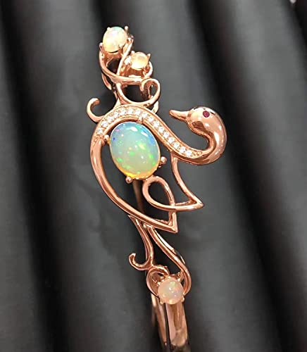 Brazalete de ópalo de moda pulsera de plata 925 para mujer 4