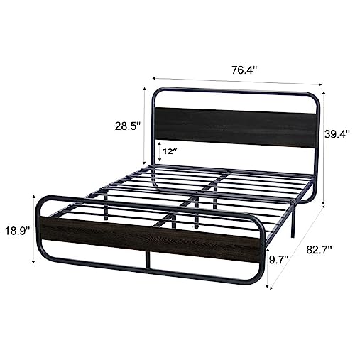 Catrimown LED Metal Platform King Bed Frame #TOP15