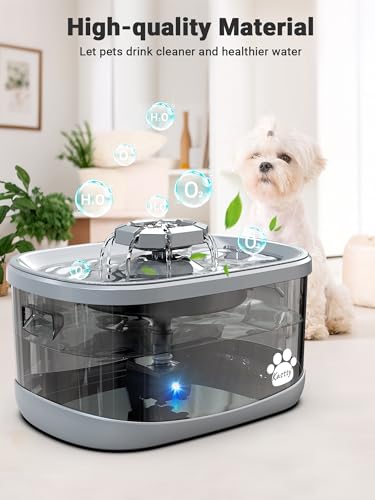 Image of Kastty 2.5Gal /9.5L Dog Water Fountain Extra Large Pet Fountain 3 Flow Modes Cat Fountain w /Larger Filter Super Filtration& Smart LED Pump& Safe Touch Tech, BPA-Free, Quiet, Ideal for Large Dogs Pets