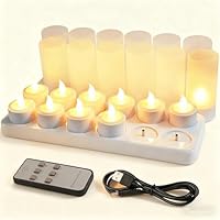 Amazon.co.jp : EuroFone LED キャンドルライト-12個の充電式LED点滅