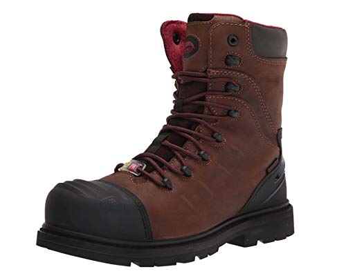 Image of FSI FOOTWEAR SPECIALTIES INTERNATIONAL Men's 7555 Hammer 8 inch Carbon Toe Puncture and Slip Resistant Leather Brown Work Boots