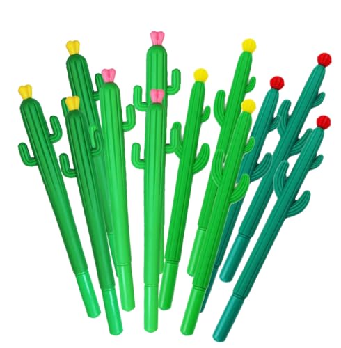 12 bolígrafos de tinta gel forma cactus negro