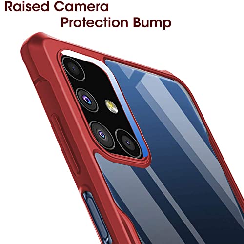 Image of TheGiftKart Shockproof Clear Back Cover Case for Samsung Galaxy M51 | 360 Degree Protection | Transparent Back Cover Case for Samsung Galaxy M51 (PC & TPU, Red Bumper)