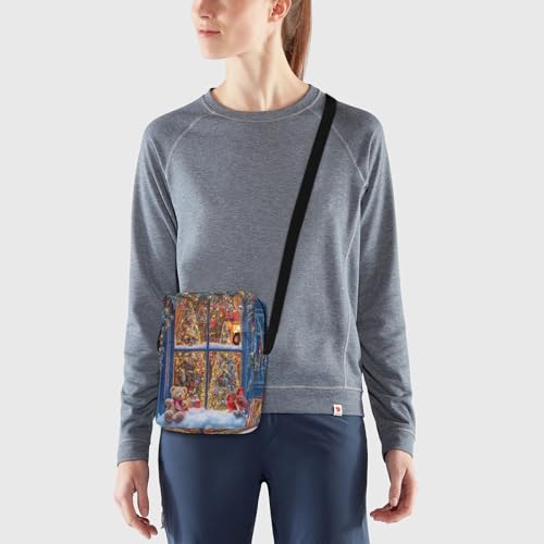 MCHIVER Small Messenger Bag Bear Red Bird Christmas Crossbody Bag for Men Women Cell Phone Pouch Purse for Cycling Hiking Running2