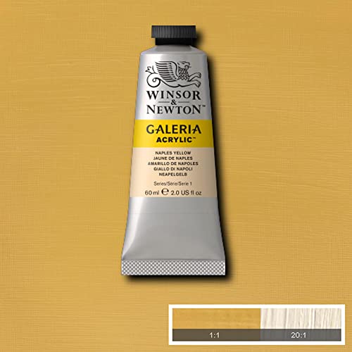 Image of Winsor & Newton Galeria Acrylic Colour - Tube of 60 ML - Naples Yellow (422) - Highly Pigmented Lightfast Artists' Acrylic Paints for Canvas, Wood, Fabric & Paper - More Colours Available