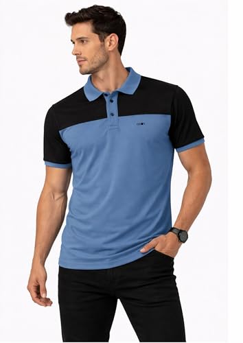 Image of 3BROS Men's Cotton Blend Half Sleeve Regular fit Comfortable Polo Neck T-Shirt (Pack of 1)