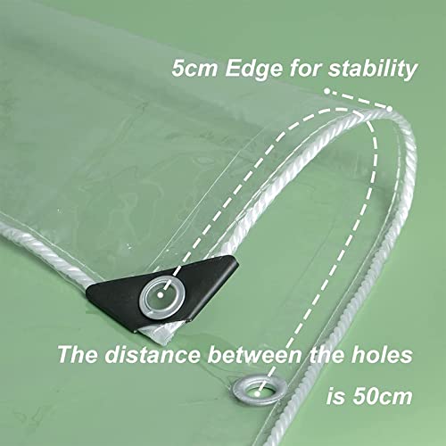 Aglzwy Outdoor Vinyl Curtains Transparent Tarpaulin With Perforations, For Garages, Gazebos, Gardens Weatherproof Side Panels, Customizable (Color : Clear, Size : 8.5X3M/27.88X9.84Ft) #TOP3