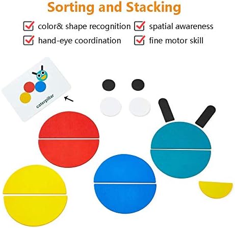 Wooden Pattern Blocks Animals Jigsaw Puzzle Sorting and Stacking Games Montessori Educational Toys for Toddlers Kids Boys Girls Age 3+ Years Old (36 Shape Pieces& 60 Design Cards in Iron Box) 3 418faTzbQdL. AC