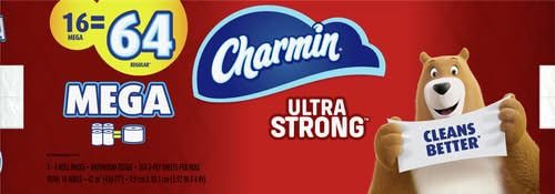 Image of Charmin Ultra Strong Toilet Paper, 16 Mega Rolls = 64 Regular Rolls