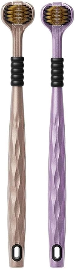 ERITIN 3-Sided Toothbrush Ultra Soft Bristles for Deep Cleaning,Triple Action Manual Toothbrush | Triple Head Design for 360° Cleaning | Eco-Friendly & Gentle on Gums (Pack of 2)