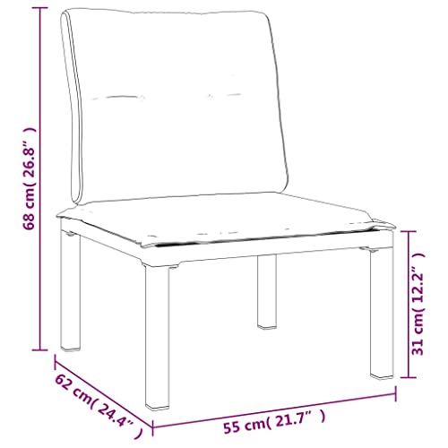 Table basse de jardin gris 55x55x31 cm en DPC et acier pour terrasse - 5
