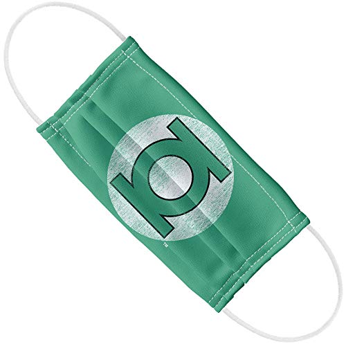 Green Lantern Logo Distressed 1-Ply Reusable Face Mask Covering with Adjustable Nose Wire, Unisex