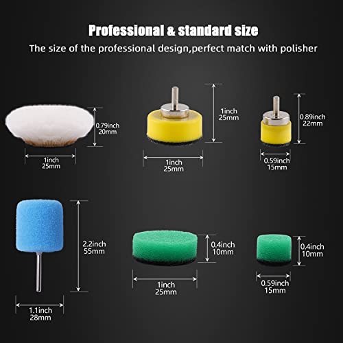 Spta 77Pcs Mini Detail Polishing Pads Polisher With Assorted Foam Pad Kit Used On Rotary Tools/Polisher, Electric Drill For Rmetal Aluminum, Stainless Steel, Chrome, Jewelry, Plastic, Ceramic, Glass #TOP3