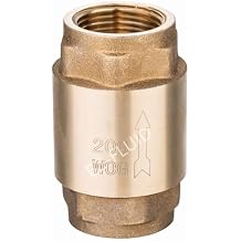 1Pc EZ-Fluid 1/2" IPS Thread Female Heavy Duty Brass In-Line Spring Check Valve with Stainless Steel Spring, Brass Disc,One Way Backflow Preventer Check Valve Lead-Free